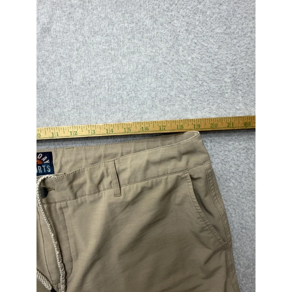 Faherty All Day Shorts Mens 38 Beige Chino 8 Inseam Drawstring Stretch Casual